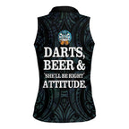 Personalized New Zealand Darts Beer Women Sleeveless Polo Shirt Paua Shell Aotearoa Maori Tattoo - Aussie Hoodie