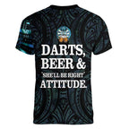 Personalized New Zealand Darts Beer Women V-Neck T-Shirt Paua Shell Aotearoa Maori Tattoo - Aussie Hoodie