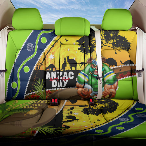 Raiders Rugby ANZAC Day Back Car Seat Cover Green Machine Mascot Rosemary Starry Night