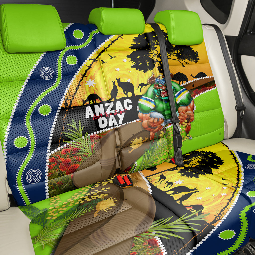 Raiders Rugby ANZAC Day Back Car Seat Cover Green Machine Mascot Rosemary Starry Night