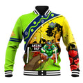 Raiders Rugby ANZAC Day Baseball Jacket Green Machine Mascot Rosemary Starry Night