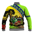 Raiders Rugby ANZAC Day Baseball Jacket Green Machine Mascot Rosemary Starry Night