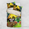 Raiders Rugby ANZAC Day Bedding Set Green Machine Mascot Rosemary Starry Night