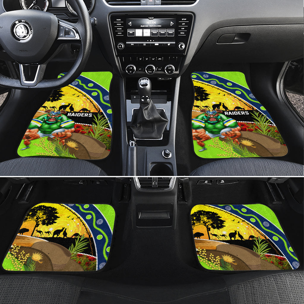 Raiders Rugby ANZAC Day Car Mats Green Machine Mascot Rosemary Starry Night