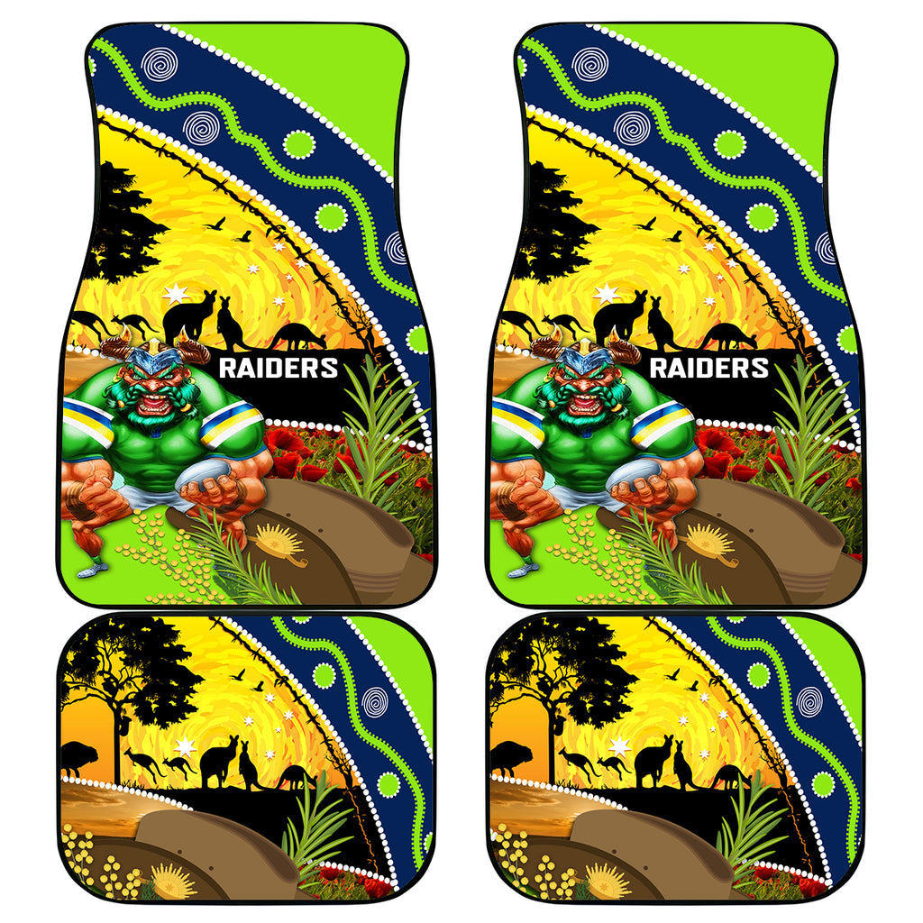Raiders Rugby ANZAC Day Car Mats Green Machine Mascot Rosemary Starry Night
