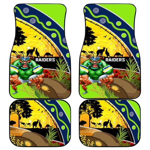 Raiders Rugby ANZAC Day Car Mats Green Machine Mascot Rosemary Starry Night