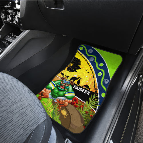 Raiders Rugby ANZAC Day Car Mats Green Machine Mascot Rosemary Starry Night