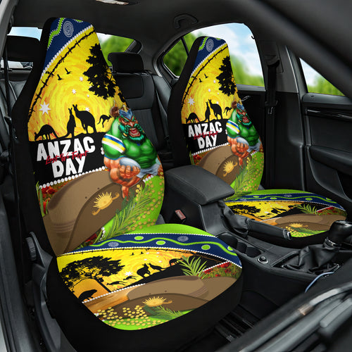 Raiders Rugby ANZAC Day Car Seat Cover Green Machine Mascot Rosemary Starry Night