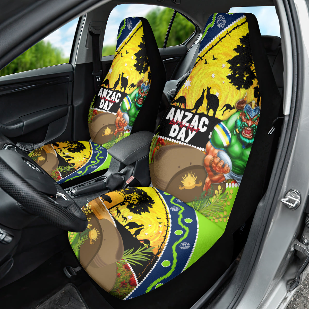 Raiders Rugby ANZAC Day Car Seat Cover Green Machine Mascot Rosemary Starry Night