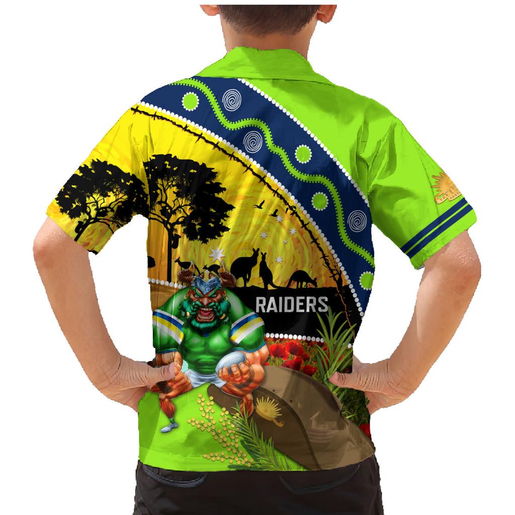Raiders Rugby ANZAC Day Family Matching Mermaid Dress and Hawaiian Shirt Green Machine Mascot Rosemary Starry Night