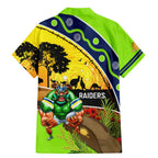 Raiders Rugby ANZAC Day Family Matching Mermaid Dress and Hawaiian Shirt Green Machine Mascot Rosemary Starry Night