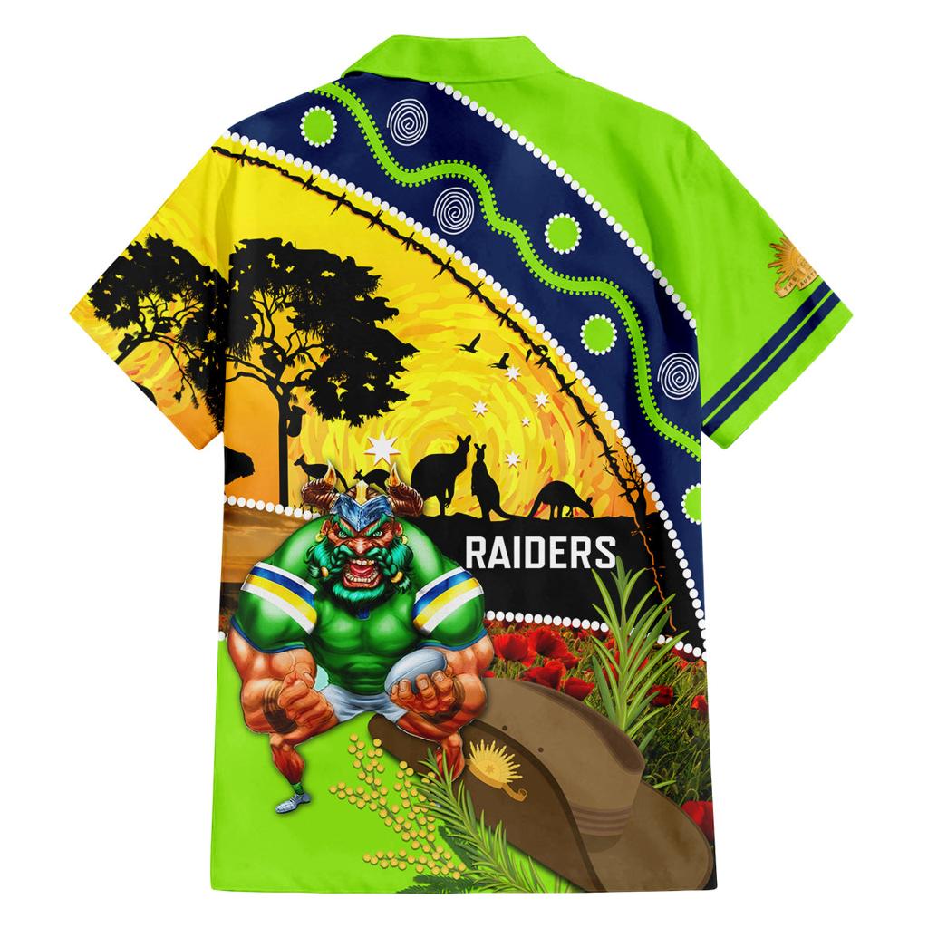 Raiders Rugby ANZAC Day Family Matching Off Shoulder Maxi Dress and Hawaiian Shirt Green Machine Mascot Rosemary Starry Night