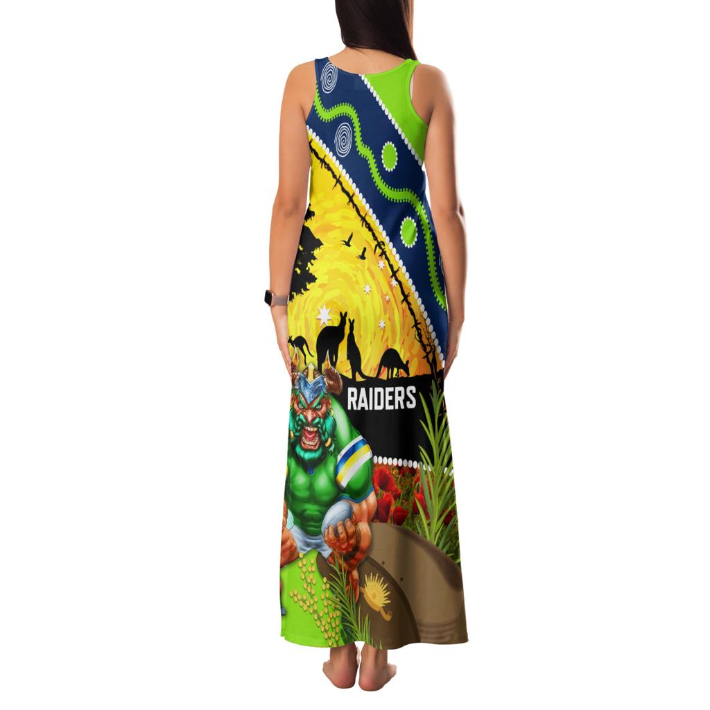 Raiders Rugby ANZAC Day Family Matching Tank Maxi Dress and Hawaiian Shirt Green Machine Mascot Rosemary Starry Night