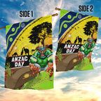 Raiders Rugby ANZAC Day Garden Flag Green Machine Mascot Rosemary Starry Night