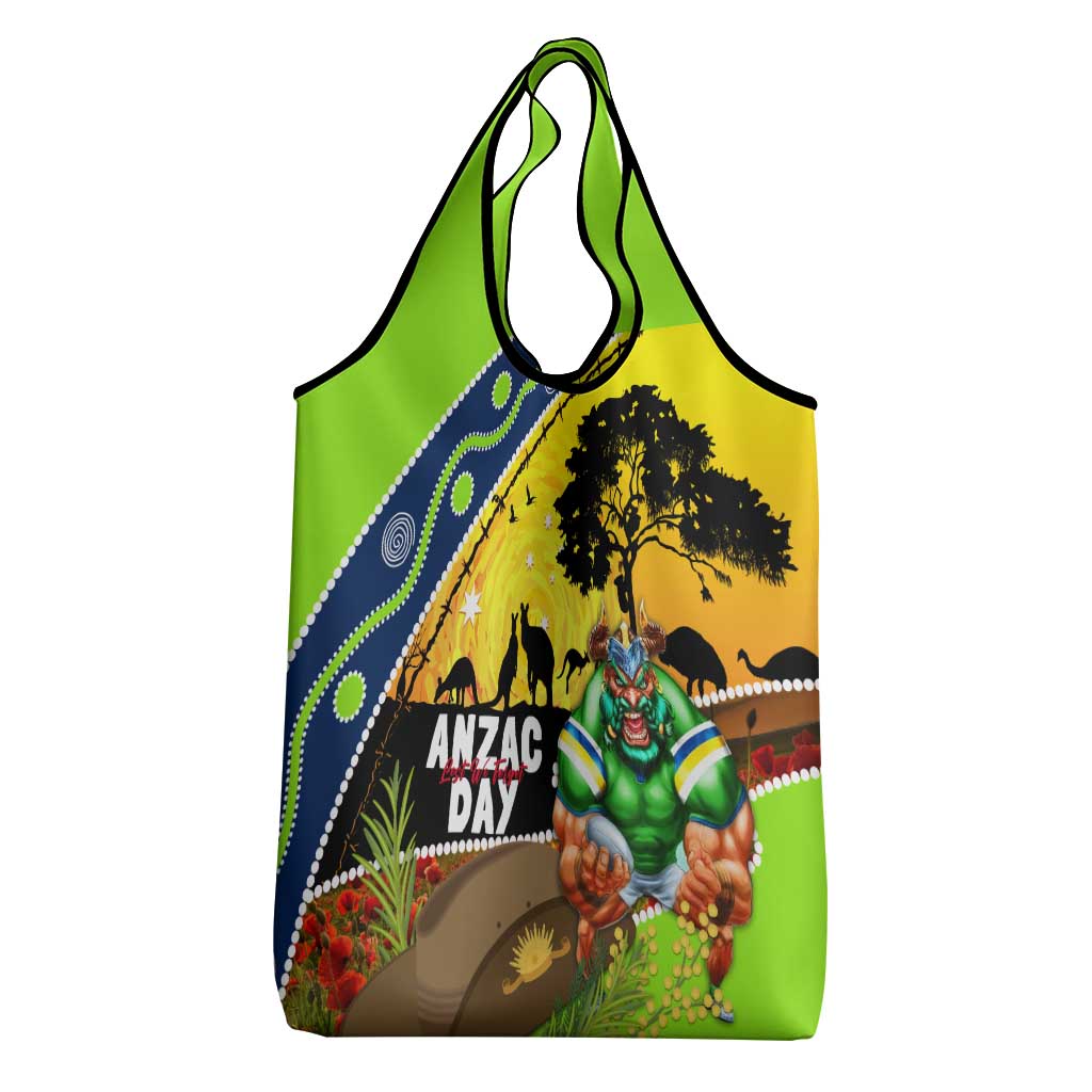 Raiders Rugby ANZAC Day Grocery Bag Green Machine Mascot Rosemary Starry Night