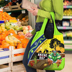 Raiders Rugby ANZAC Day Grocery Bag Green Machine Mascot Rosemary Starry Night