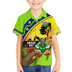 Raiders Rugby ANZAC Day Hawaiian Shirt Green Machine Mascot Rosemary Starry Night