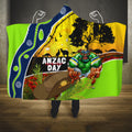 Raiders Rugby ANZAC Day Hooded Blanket Green Machine Mascot Rosemary Starry Night