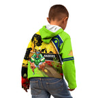 Raiders Rugby ANZAC Day Kid Hoodie Green Machine Mascot Rosemary Starry Night