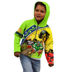 Raiders Rugby ANZAC Day Kid Hoodie Green Machine Mascot Rosemary Starry Night
