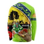 Raiders Rugby ANZAC Day Long Sleeve Shirt Green Machine Mascot Rosemary Starry Night