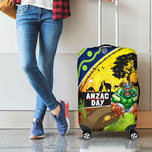 Raiders Rugby ANZAC Day Luggage Cover Green Machine Mascot Rosemary Starry Night