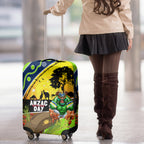 Raiders Rugby ANZAC Day Luggage Cover Green Machine Mascot Rosemary Starry Night