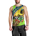 Raiders Rugby ANZAC Day Men Tank Top Green Machine Mascot Rosemary Starry Night