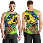 Raiders Rugby ANZAC Day Men Tank Top Green Machine Mascot Rosemary Starry Night