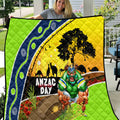 Raiders Rugby ANZAC Day Quilt Green Machine Mascot Rosemary Starry Night