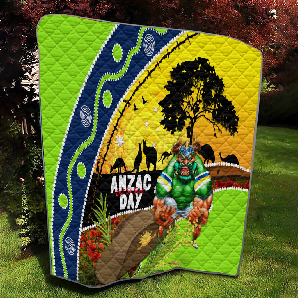 Raiders Rugby ANZAC Day Quilt Green Machine Mascot Rosemary Starry Night