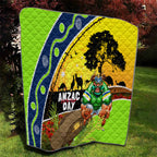 Raiders Rugby ANZAC Day Quilt Green Machine Mascot Rosemary Starry Night
