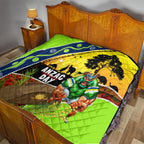 Raiders Rugby ANZAC Day Quilt Green Machine Mascot Rosemary Starry Night