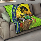 Raiders Rugby ANZAC Day Quilt Green Machine Mascot Rosemary Starry Night