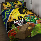 Raiders Rugby ANZAC Day Quilt Bed Set Green Machine Mascot Rosemary Starry Night