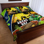 Raiders Rugby ANZAC Day Quilt Bed Set Green Machine Mascot Rosemary Starry Night