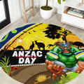 Raiders Rugby ANZAC Day Round Carpet Green Machine Mascot Rosemary Starry Night