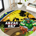 Raiders Rugby ANZAC Day Round Carpet Green Machine Mascot Rosemary Starry Night