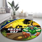 Raiders Rugby ANZAC Day Round Carpet Green Machine Mascot Rosemary Starry Night