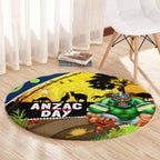 Raiders Rugby ANZAC Day Round Carpet Green Machine Mascot Rosemary Starry Night