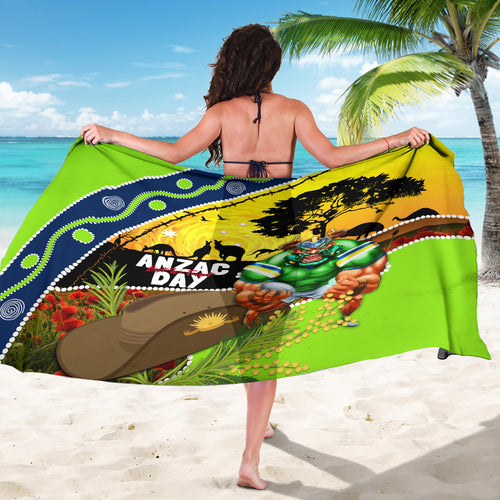 Raiders Rugby ANZAC Day Sarong Green Machine Mascot Rosemary Starry Night