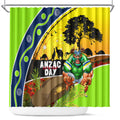 Raiders Rugby ANZAC Day Shower Curtain Green Machine Mascot Rosemary Starry Night