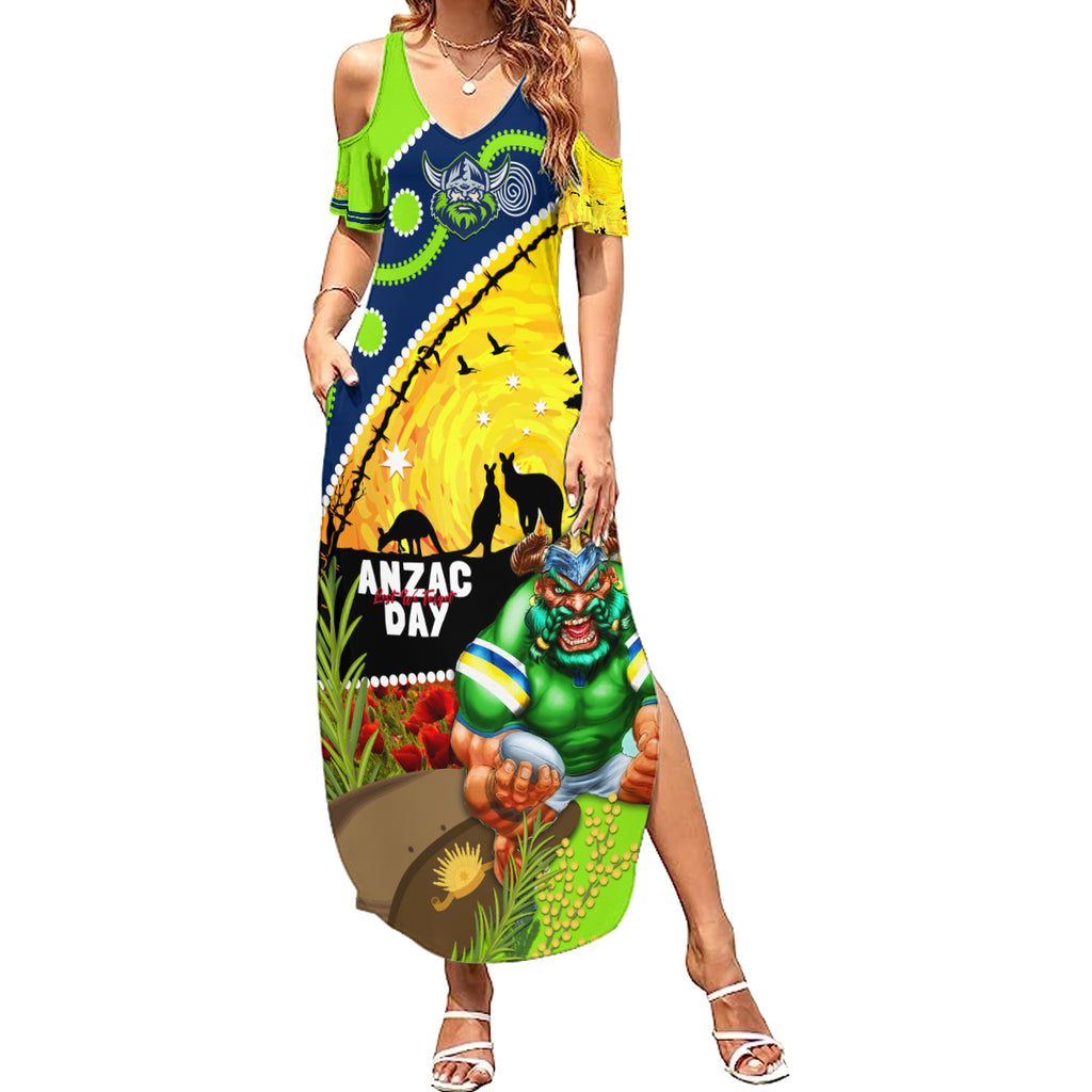 Raiders Rugby ANZAC Day Summer Maxi Dress Green Machine Mascot Rosemary Starry Night