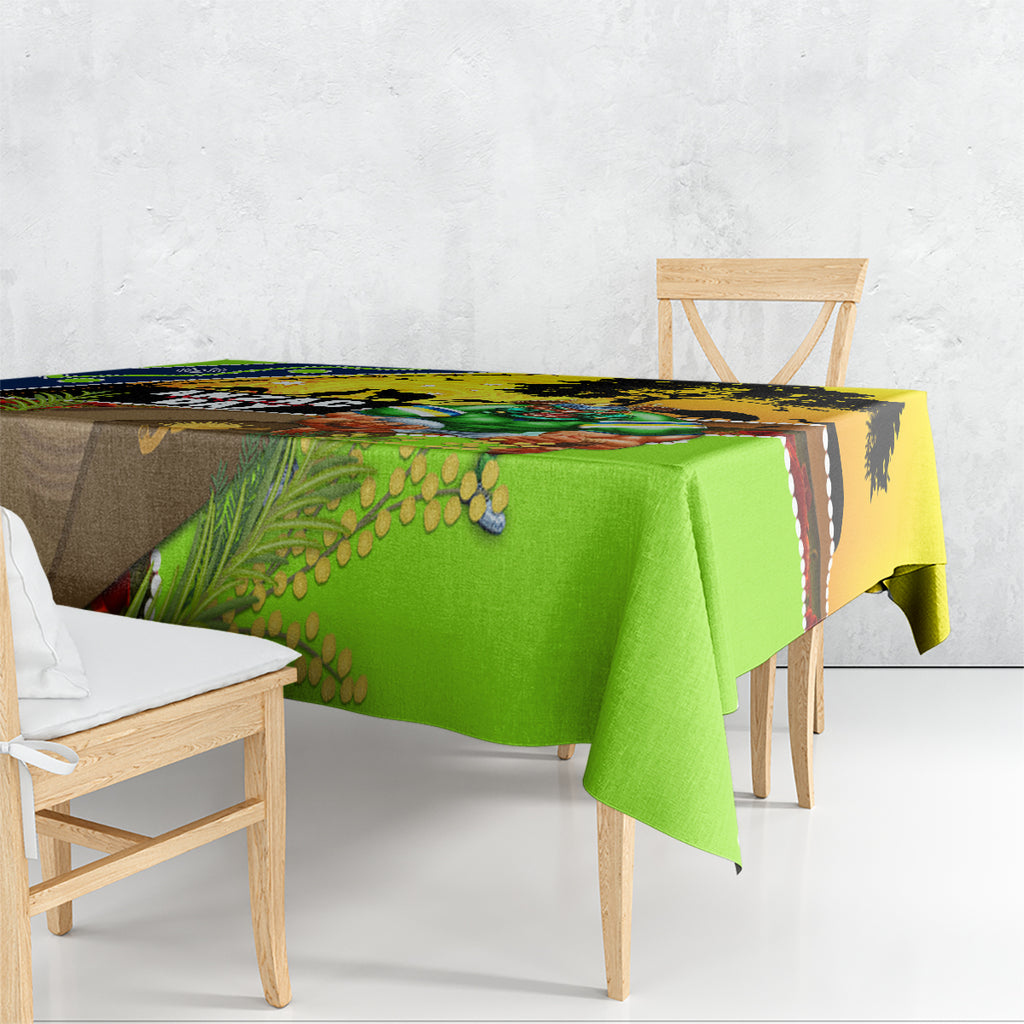 Raiders Rugby ANZAC Day Tablecloth Green Machine Mascot Rosemary Starry Night
