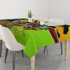 Raiders Rugby ANZAC Day Tablecloth Green Machine Mascot Rosemary Starry Night