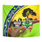 Raiders Rugby ANZAC Day Tapestry Green Machine Mascot Rosemary Starry Night