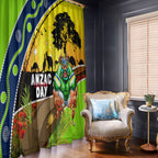 Raiders Rugby ANZAC Day Window Curtain Green Machine Mascot Rosemary Starry Night