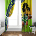 Raiders Rugby ANZAC Day Window Curtain Green Machine Mascot Rosemary Starry Night