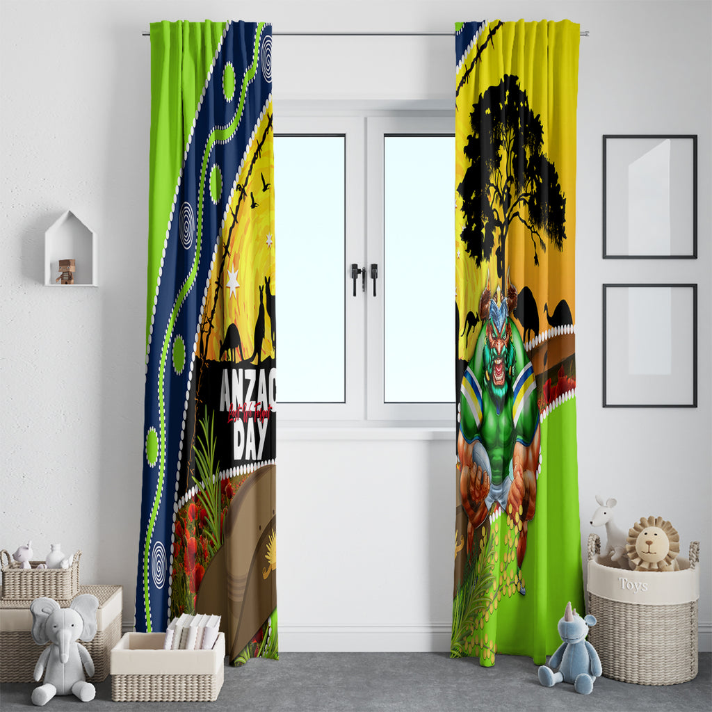 Raiders Rugby ANZAC Day Window Curtain Green Machine Mascot Rosemary Starry Night