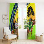 Raiders Rugby ANZAC Day Window Curtain Green Machine Mascot Rosemary Starry Night